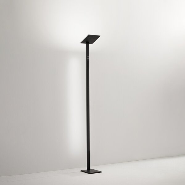 Piantana Moderna Quadra Alluminio Nero Acrilico Led 24W Cct 3000/4000/6000K