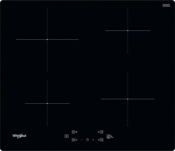 Whirlpool WS Q2160 NE Piano Cottura Induzione 4 Fuochi Larghezza 60 cm in Vetroceramica Nero