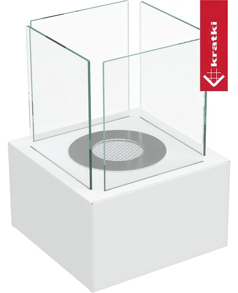 Camino Bioetanolo da Terra TANGO 2 bianco Dimensioni 40x40x h 52 cm - peso 10,4 kg Certificato ISO 9001 si adatta perfettamente a qualsiasi spazio con eleganza colore Bianco