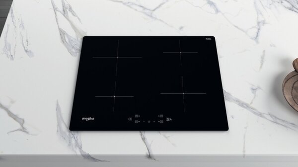 Whirlpool WS Q2160 NE Piano Cottura Induzione 4 Fuochi Larghezza 60 cm in Vetroceramica Nero