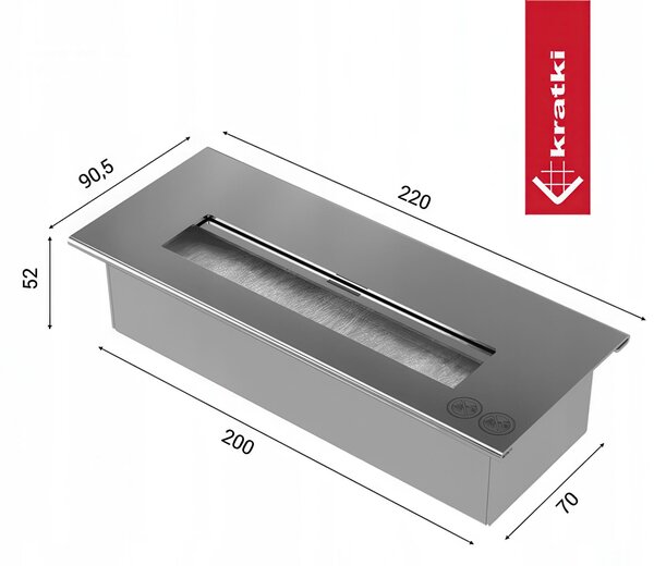 Camino Bioetanolo da Parete GOLF T�V nero con vetro Dimensioni 64,7x12x h 37,4cm - peso 7,26 kg colore NERO E Metallizzati