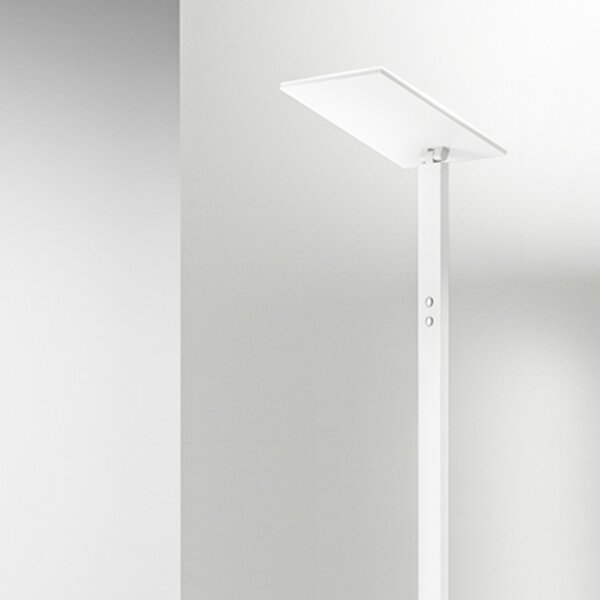Piantana Moderna Quadra Alluminio Bianco Acrilico Led 24W Cct 3000/4000/6000K