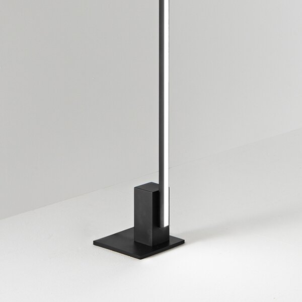 Piantana Moderna Syncro Alluminio Nero Acrilico Led 30W Cct 3000/4000/6000K