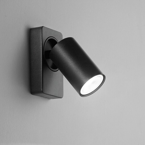 Spot Moderno Oddy Alluminio Nero 1 Luce Gu10