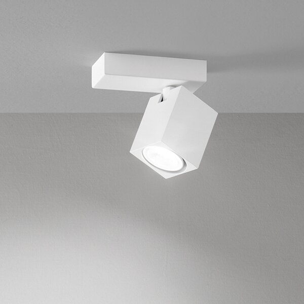 Spot Cubico Moderno Oddy Alluminio Bianco 1 Luce Gu10
