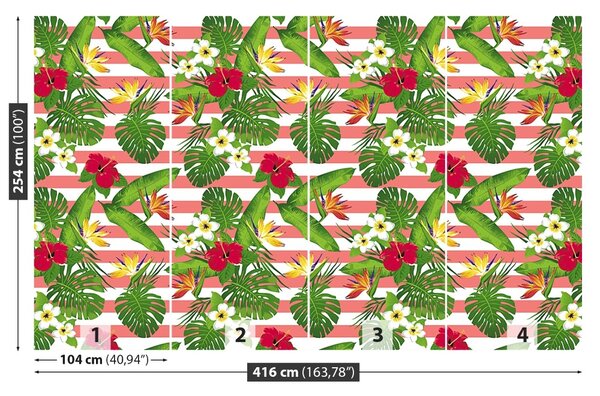 Carta da parati Fiori tropicali 104x70 cm
