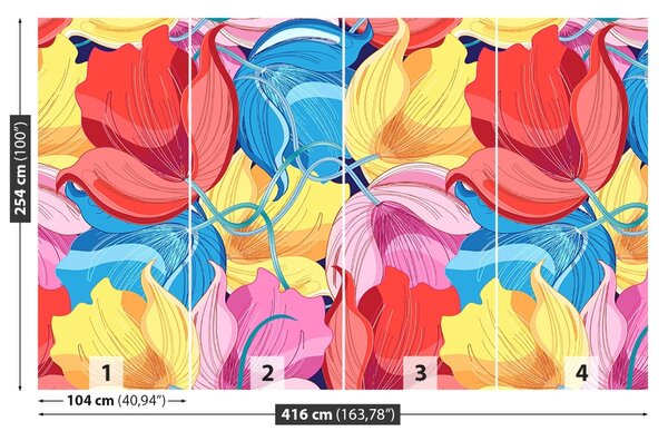 Carta da parati Fiori colorati 104x70 cm
