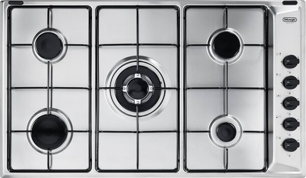 De Longhi YAL59DD Piano Cottura 5 Fuochi a Gas 90 cm (1 Bruciatore Tripla Corona)