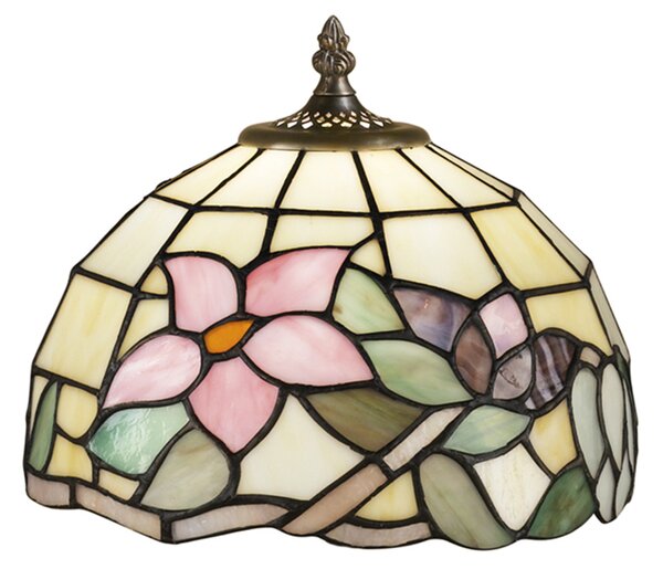 Paralume Tiffany In Vetro Decorato Multicolor D. 25Cm
