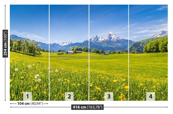 Carta da parati Meadows alpini 104x70 cm