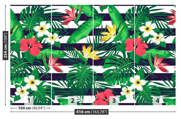 Carta da parati Fiori tropicali 104x70 cm