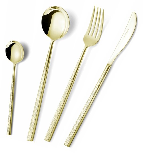 Confezione a libro 6 pezzi cucchiaino moka Kyoto Origami Tin Gold, Acciaio inox (Aisi 304) trattamento pvd acciaio lucido