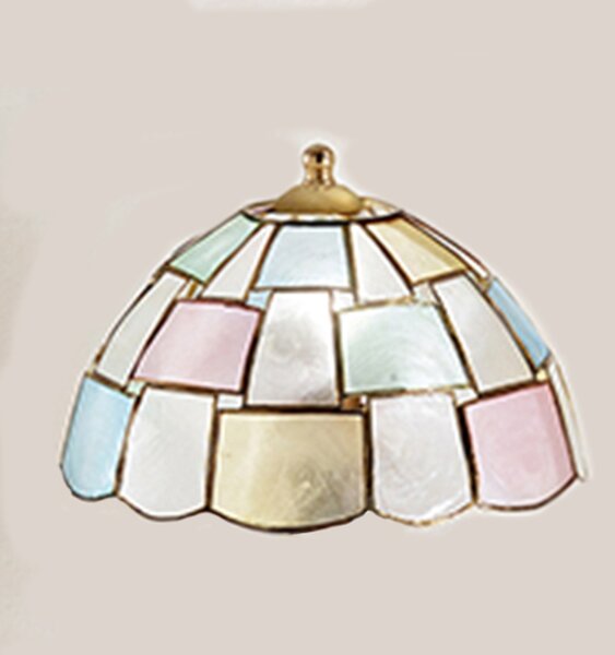 Paralume Madreperla Decorato Multicolor D. 23Cm