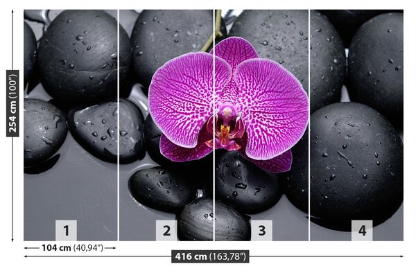 Carta da parati Pietre di orchidee 104x70 cm