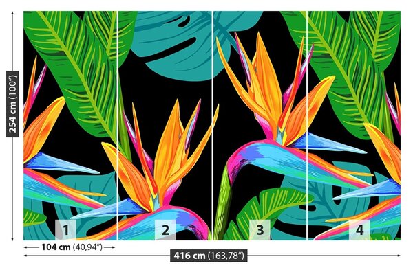Carta da parati Fiori tropicali 104x70 cm