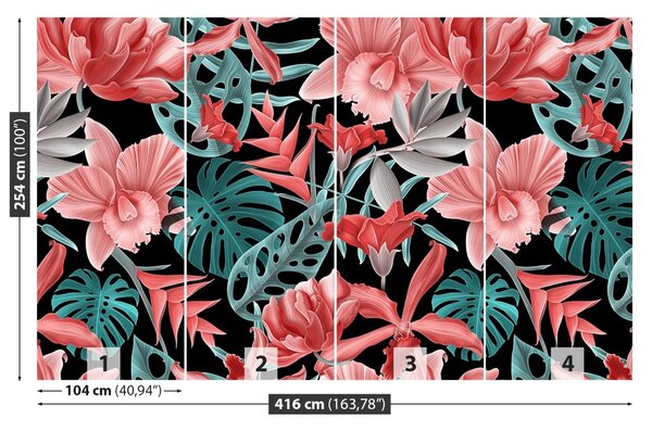 Carta da parati Fiori tropicali 104x70 cm