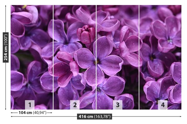 Carta da parati Fiori viola 104x70 cm
