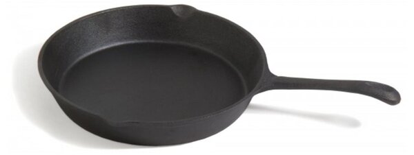 Padella in Ghisa Naturale 26 cm, Spessore 4 mm, Fatta a Mano, Alta Qualit� - Ideale per Barbecue e Cucina Esterna