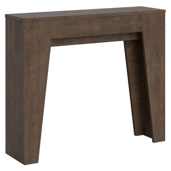 Consolle Allungabile NARROW in Legno Nobilitato Dimensioni 90x25xh 77 cm Allungabile fino a 181 Ospita 10 persone Colore Noce
