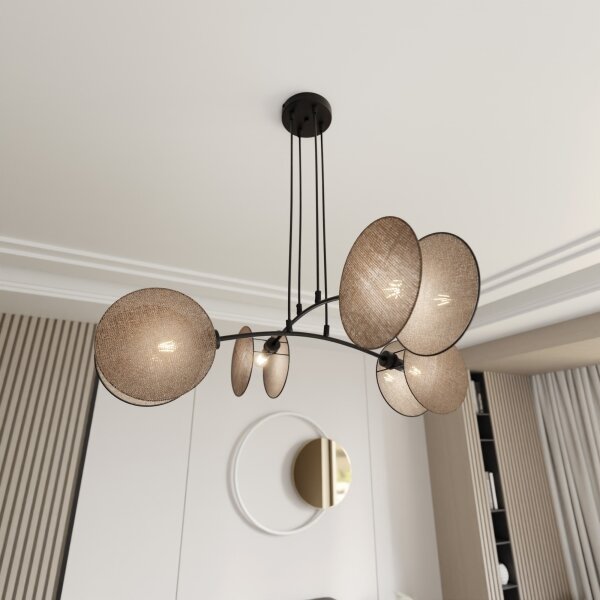 Lampadario a sospensione con filo MOTIF 4xE14/10W/230V beige