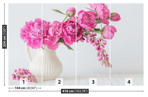 Carta da parati Peonie rosa 104x70 cm