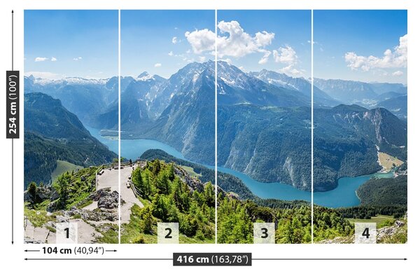 Carta da parati Alpi Baviera 104x70 cm