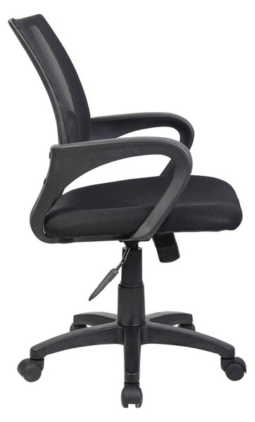 Sedia operativa con braccioli Rivestimento in tessuto nero e rete tecnica traspirante St. Louis 54x59x h 88 max 100 cm nero, per casa ed ufficio