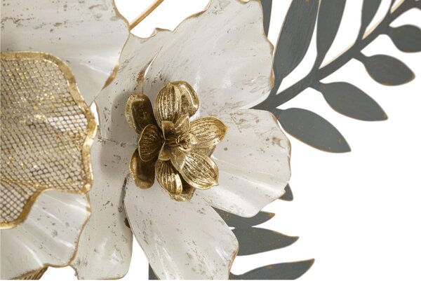 Pannello decorativo 3D da parete in metallo composto da fiori e foglie Dimensioni 90.2x7,6x h 41,9 cm peso 1080 kg vari colori
