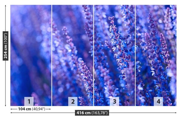 Carta da parati Fiori di lavanda 104x70 cm
