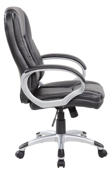 Poltrona presidenziale con braccioli mod. BOSTON con sistema di elevazione a Gas 65x70xh103 min 114 max peso 16,9 certificata EN1335-3 colore nero