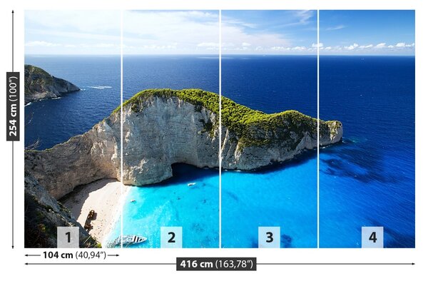 Carta da parati Spiaggia navagio 104x70 cm