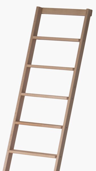 Scala da Appoggio UP 12 gradini Lunghezza 3,00 Mt in Faggio Massello Dimensioni 45x9x h 3,00 cm Peso 10,5 Kg colore legno Naturale