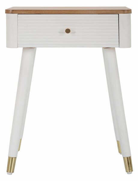 Comodino con cassetto e ripiano in legno bianco, MATERA, Dimensioni 45x32x h 62 cm - Peso 6kg La struttura in legno colore bianco