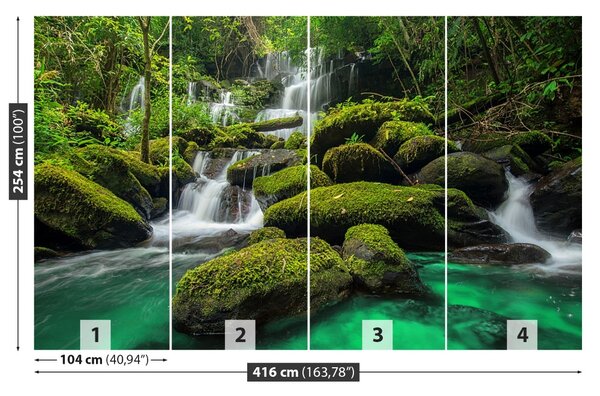 Carta da parati Cascata nella giungla 104x70 cm