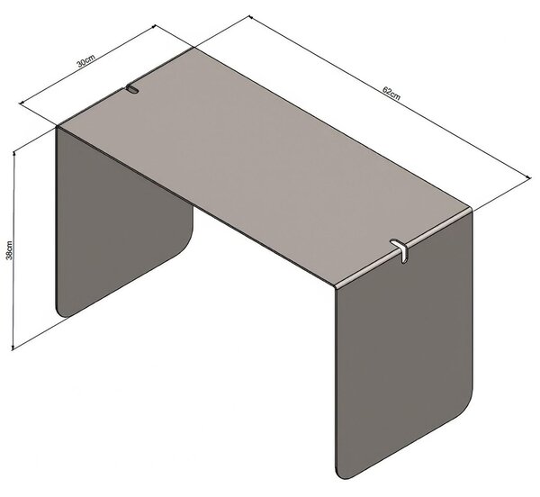 Sidetable in metallo DOUBLE 60 , Dimensioni 30x38xh 60 cm che pu� essere utilizzato sia come tavolino di servizio lato divano sia come semplice comodino Bianco RAL 9003 liscio