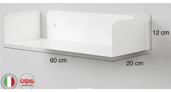 Mensola in metallo SMARTY da muro Minimal Dimensioni 60x20x h 12 cm Portata massima 17.8 kg in acciaio verniciato Rosso Terracotta