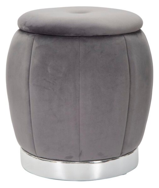 Pouf, contenitore apribile in legno PARIS dimensioni 43x43xh 43 cm peso 4,0 kg, rivestimento intessuto imbottito grigio