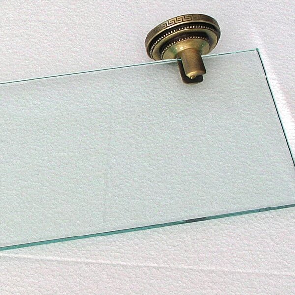 Mensola In Vetro L 40 cm con e mensole fermavetro in Bronzo Dimensione 40x15,5xh 5 cm, Linea FLORENCE mensole in Bronzo Satinato