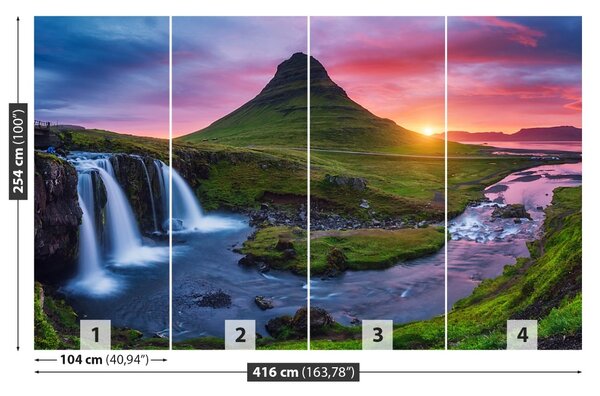 Carta da parati Vulcano Kirkjufell 104x70 cm