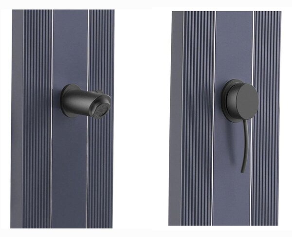Doccia Per Esterni a Riscaldamento Solare LEA SERBATOIO DA 30 lT Con Struttura Curva In Alluminio Dimensioni 28x15x h 225 cm - peso 13 kg GRIGIO