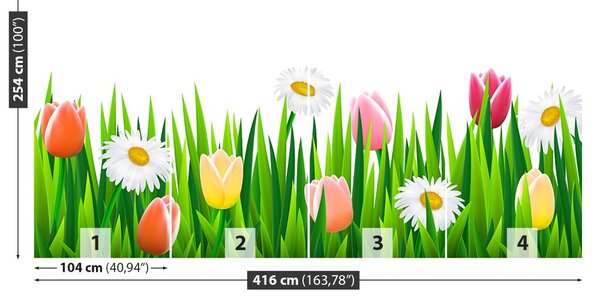 Carta da parati Tulips erba 104x70 cm