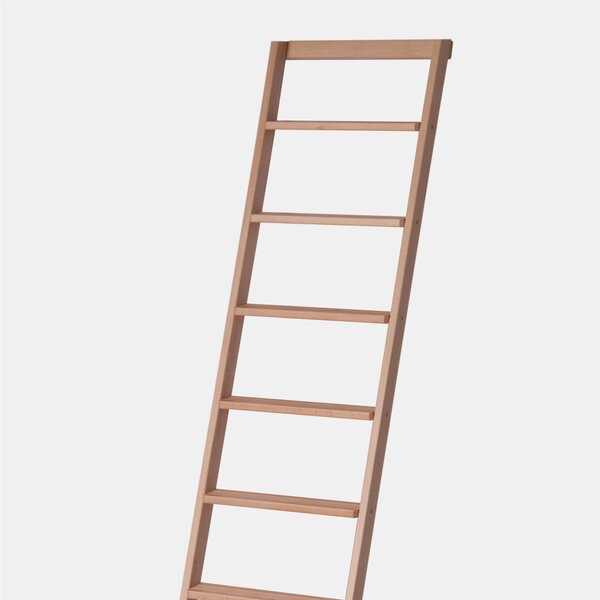 Scala da Appoggio UP 10 gradini H 2,50 Mt in Faggio Massello KIT FISSAGGIO INCLUSO Dimensioni 45x9x h 250 cm Peso 8,5 Kg colore legno Naturale