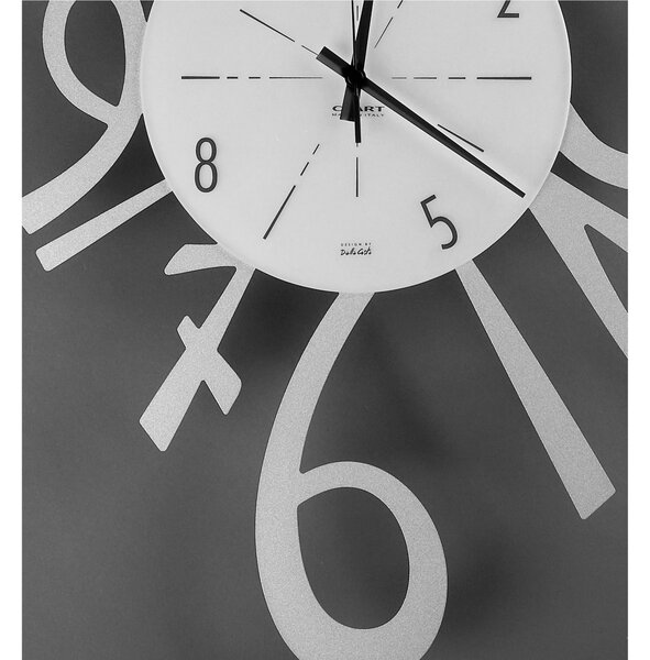 Orologio Da Muro Struttura in metallo e quadrante in vetro NUMERICO Dimensioni 43x70 cm lancette Colore nero , Numeri Arabi realizzato in Argento