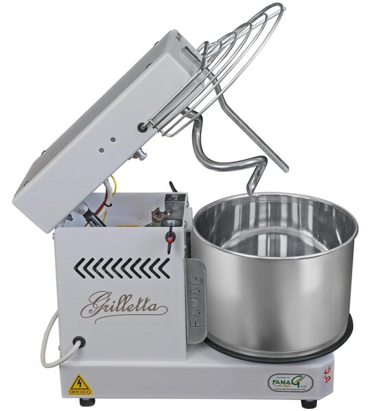 Famag Grilletta IM 6S-230 1 Velocit� - Dimensioni 27,5x50x h 39 cm Capacit� impasto 6 kg Impastatrice a spirale con testa SOLLEVABILE Cestello removibile inserimento facile impasto