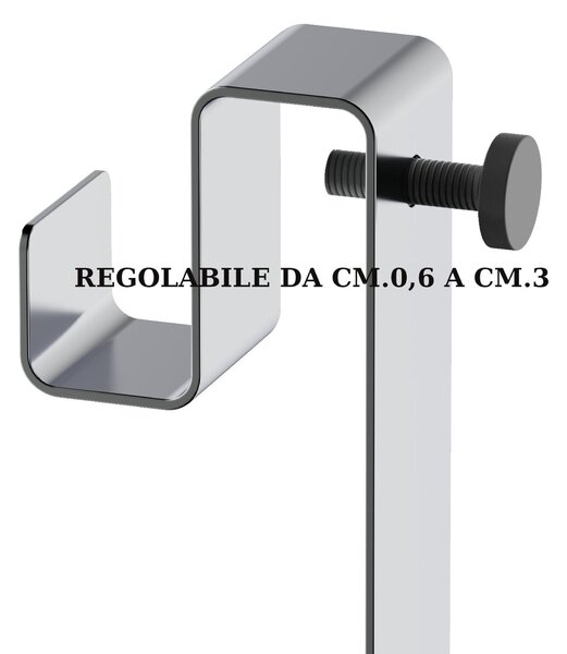 Griglia doccia a un Piano in Acciaio AISI 304 lucido Dimensioni 30x12,5x h 41 cm con 2 ganci Fissi x Asciugamani , Accappatoi inalterabile nel tempo