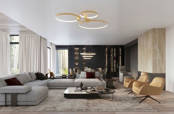 Thoro TH.224 - Plafoniera LED RIO LED/50W/230V CRI90 3000K diametro 78 cm oro