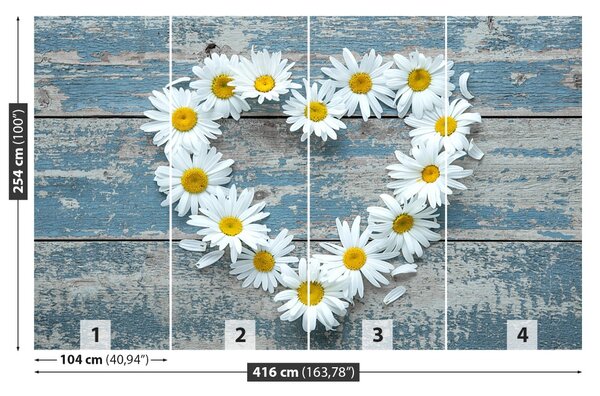 Carta da parati Cuore di camomilla 104x70 cm