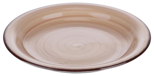 Set 6 piatti frutta, 4 Toni In gres dipinto a mano (stoneware) Con bordino marrone Misure: � 19,3 x h. 2,5 cm Lavabili in lavastoviglie Utilizzabili in microonde Colore TERRACOTTA