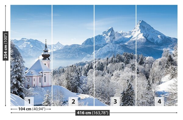 Carta da parati Alpi invernali 104x70 cm