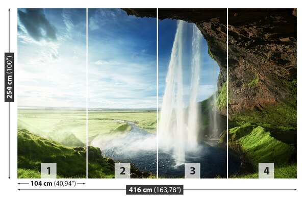 Carta da parati Cascata dell'islanda 104x70 cm